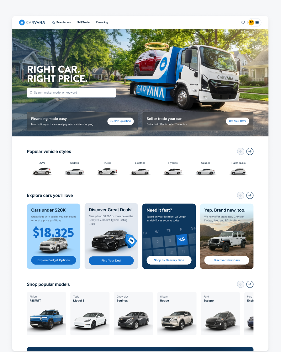 First-time User Homepage